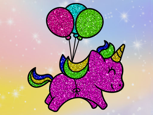 Coloring Book Glittered Unicorns image